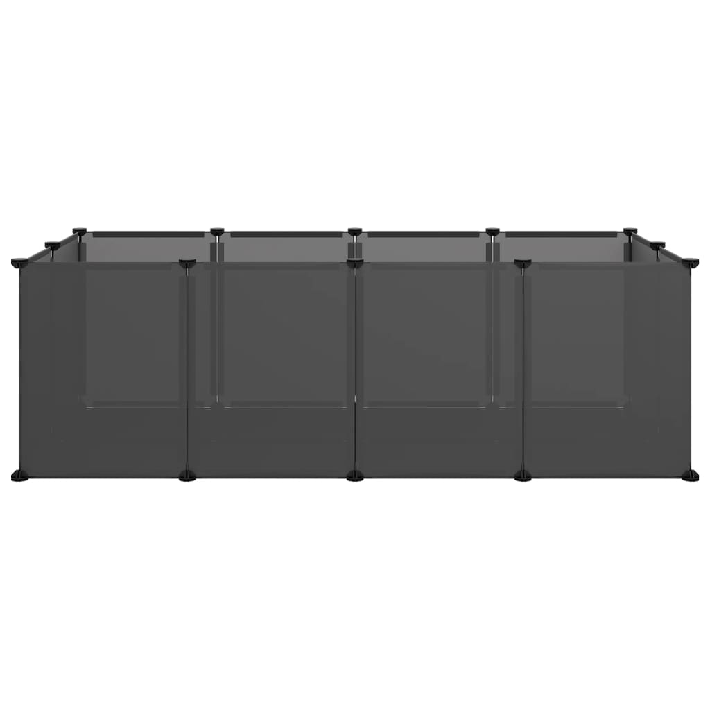 Kleintierkäfig Schwarz 144x74x46,5 cm PP und Stahl