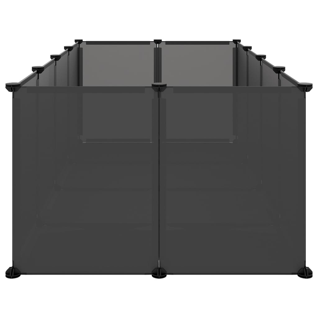 Kleintierkäfig Schwarz 144x74x46,5 cm PP und Stahl
