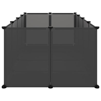 Kleintierkäfig Schwarz 144x74x46,5 cm PP und Stahl