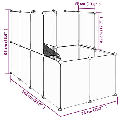 Kleintierkäfig Schwarz 142x74x93 cm PP und Stahl