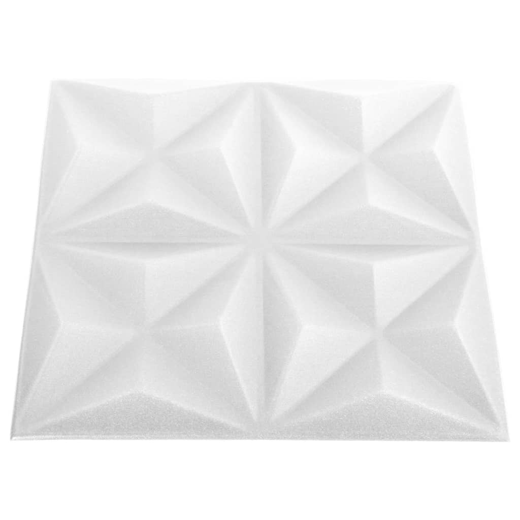 3D-Wandpaneele 48 Stk. 50x50 cm Origami Weiß 12 m²