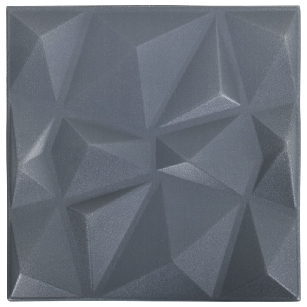 3D vægpaneler 48 stk 50x50 cm Diamantgrå 12 m²