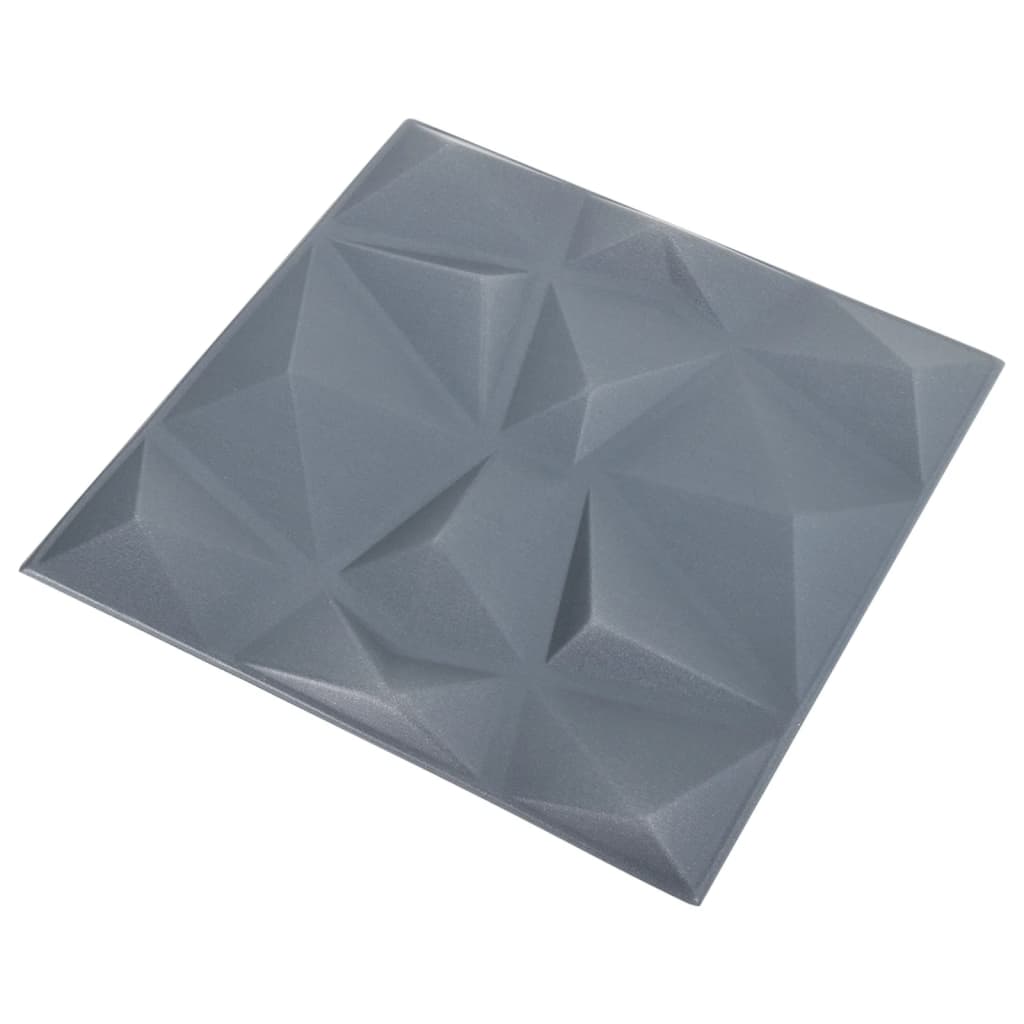 3D vægpaneler 48 stk 50x50 cm Diamantgrå 12 m²