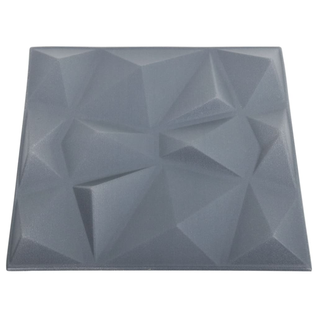 3D vægpaneler 48 stk 50x50 cm Diamantgrå 12 m²