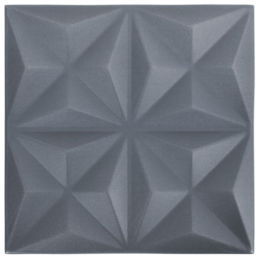 3D vægpaneler 48 stk 50x50 cm Origami Grå 12 m²
