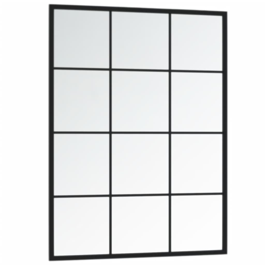 Wandspiegel Schwarz 80x60 cm Metall