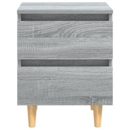 Nachttisch mit Massivholz-Beinen Grau Sonoma 40x35x50 cm