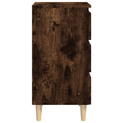 Nachttisch mit Massivholz-Beinen Räuchereiche 40x35x69 cm