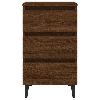 Nachttisch mit Metallbeinen Braun Eichen-Optik 40x35x69 cm