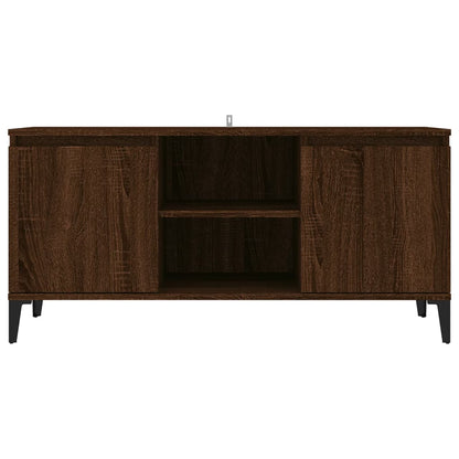 TV-Schrank mit Metallbeinen Braun Eichen-Optik 103,5x35x50 cm