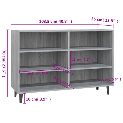 Sideboard Grau Sonoma 103,5x35x70 cm Holzwerkstoff