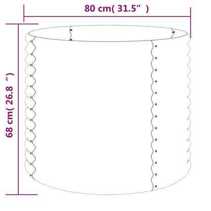Pflanzkübel Verzinkter Stahl 80x80x68 cm Braun