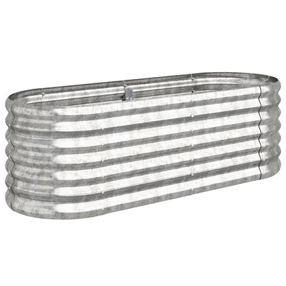 Hochbeet Verzinkter Stahl 114x40x36 cm Silbern
