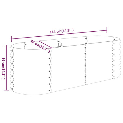 Hochbeet Verzinkter Stahl 114x40x36 cm Silbern