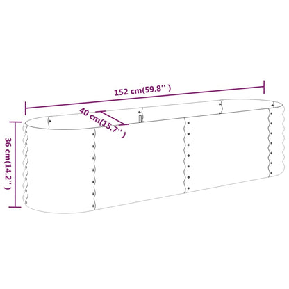 Hochbeet Verzinkter Stahl 152x40x36 cm Anthrazit