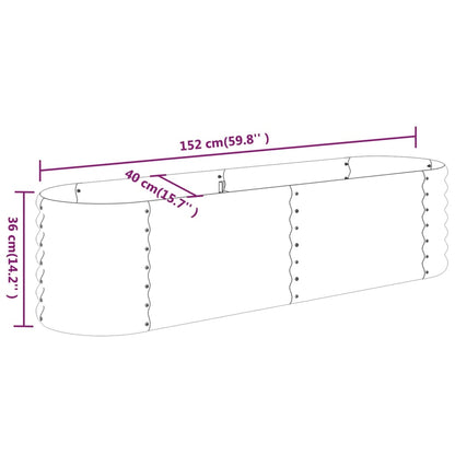 Hochbeet Verzinkter Stahl 152x40x36 cm Silbern