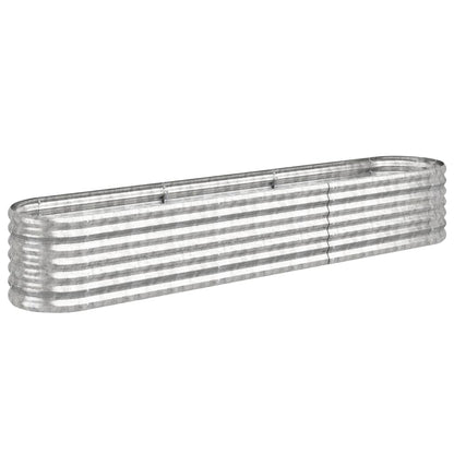 Hochbeet Verzinkter Stahl 224x40x36 cm Silbern