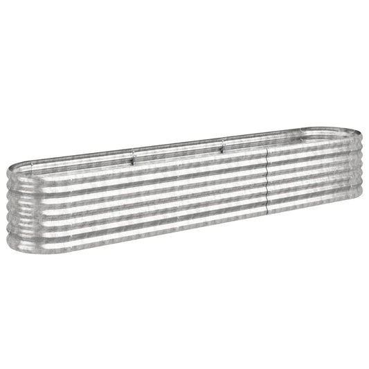 Hochbeet Verzinkter Stahl 224x40x36 cm Silbern