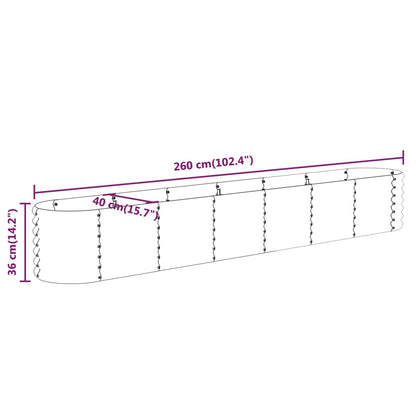 Hochbeet Verzinkter Stahl 260x40x36 cm Anthrazit