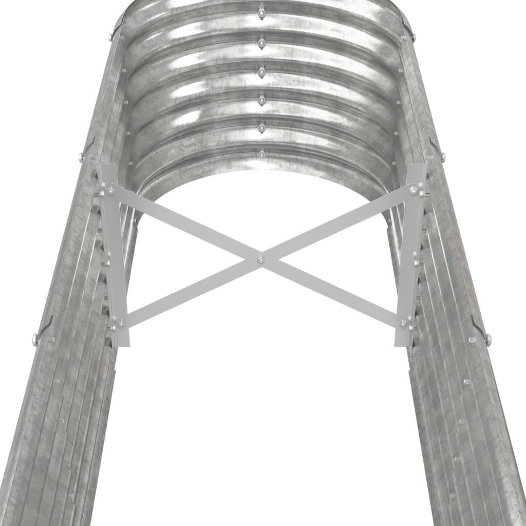 Hochbeet Verzinkter Stahl 332x40x36 cm Silbern