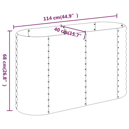 Hochbeet Verzinkter Stahl 114x40x68 cm Anthrazit