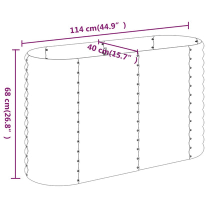 Hochbeet Verzinkter Stahl 114x40x68 cm Silbern