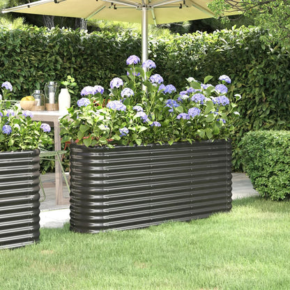 Hochbeet Verzinkter Stahl 152x40x68 cm Anthrazit