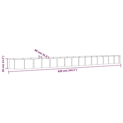 Hochbeet Verzinkter Stahl 620x80x36 cm Anthrazit