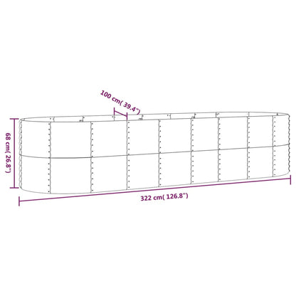 Hochbeet Verzinkter Stahl 322x100x68 cm Grau
