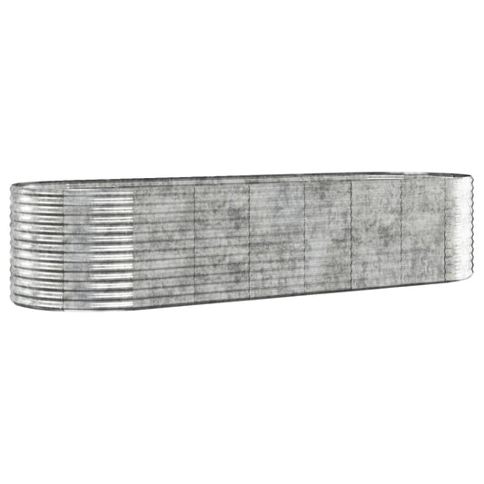 Hochbeet Verzinkter Stahl 322x100x68 cm Silbern