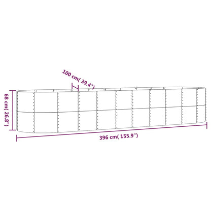 Hochbeet Verzinkter Stahl 396x100x68 cm Grau