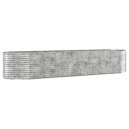 Hochbeet Verzinkter Stahl 396x100x68 cm Silbern