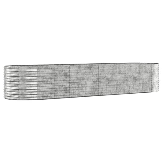 Hochbeet Verzinkter Stahl 396x100x68 cm Silbern