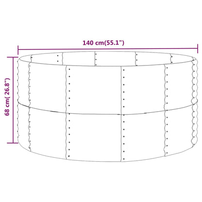 Garten-Hochbeet Grün 140 x 140 x 68 cm Verzinkter Stahl