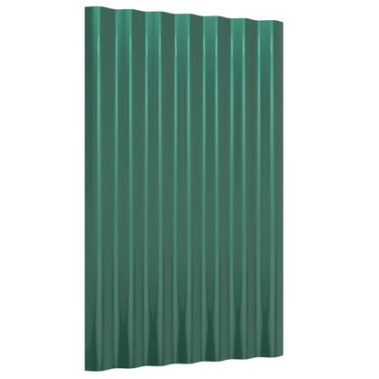 Dachpaneele 12 Stk. Verzinkter Stahl Grün 60x36 cm
