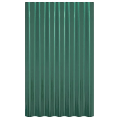 Dachpaneele 12 Stk. Verzinkter Stahl Grün 60x36 cm