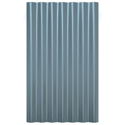 Dachpaneele 12 Stk. Verzinkter Stahl Grau 60x36 cm