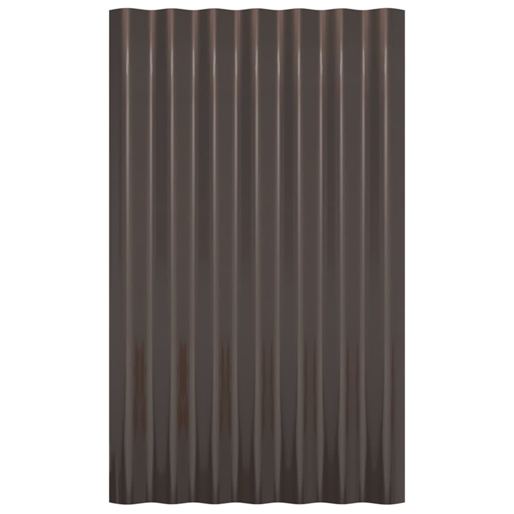 Dachpaneele 12 Stk. Verzinkter Stahl Braun 60x36 cm
