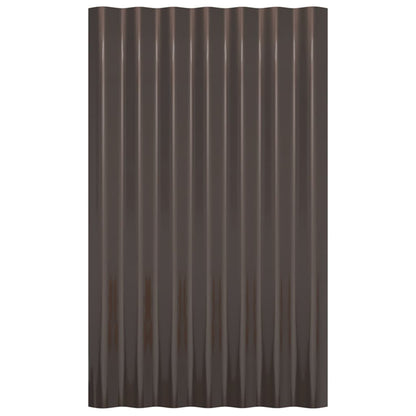 Dachpaneele 12 Stk. Verzinkter Stahl Braun 60x36 cm