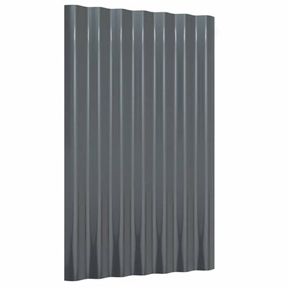 Dachpaneele 12 Stk Verzinkter Stahl Anthrazit 60x36 cm