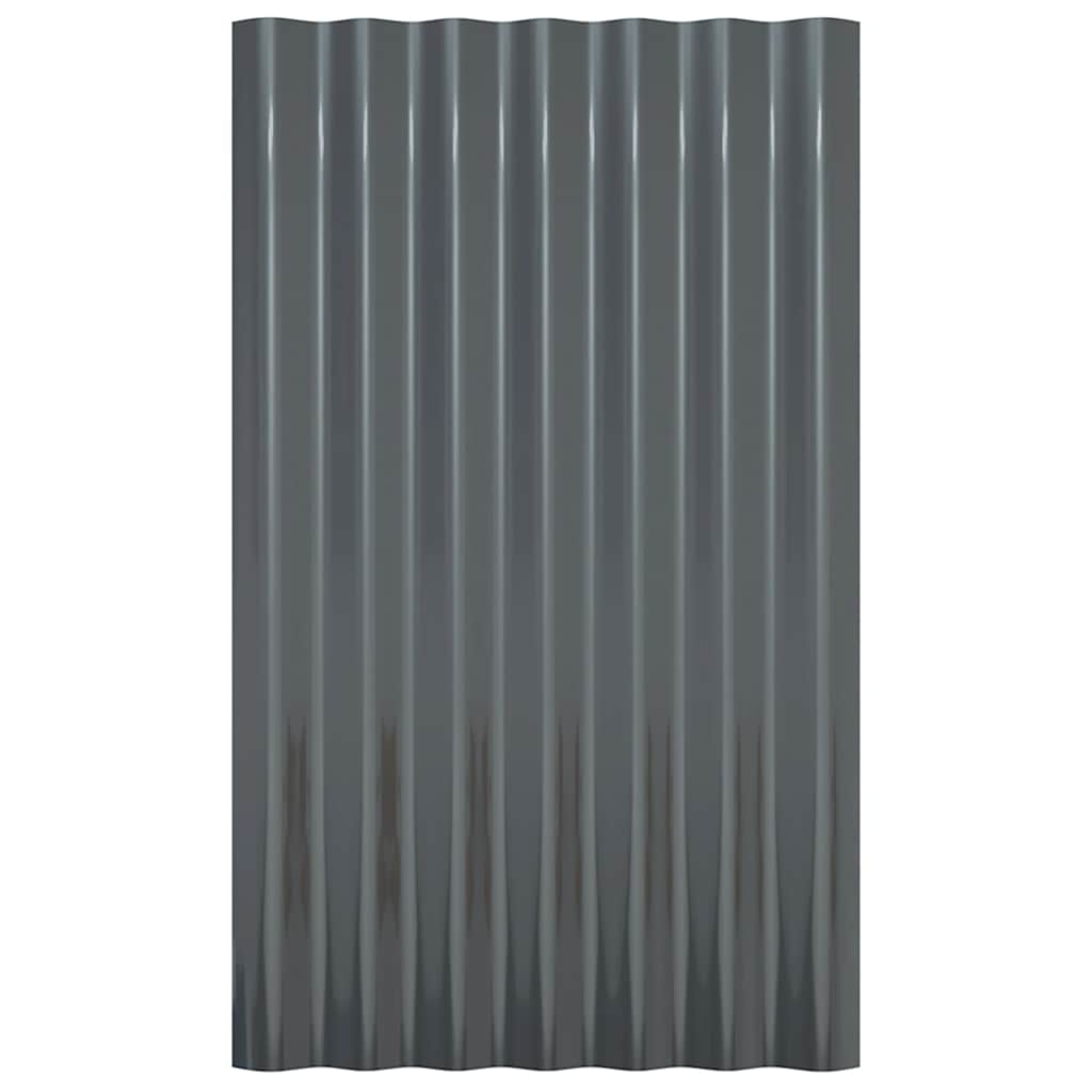 Dachpaneele 12 Stk Verzinkter Stahl Anthrazit 60x36 cm