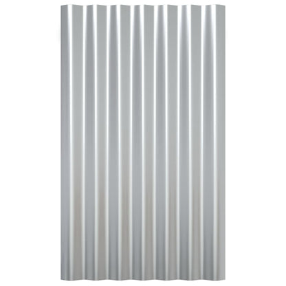 Dachpaneele 12 Stk. Verzinkter Stahl Silber 60x36 cm