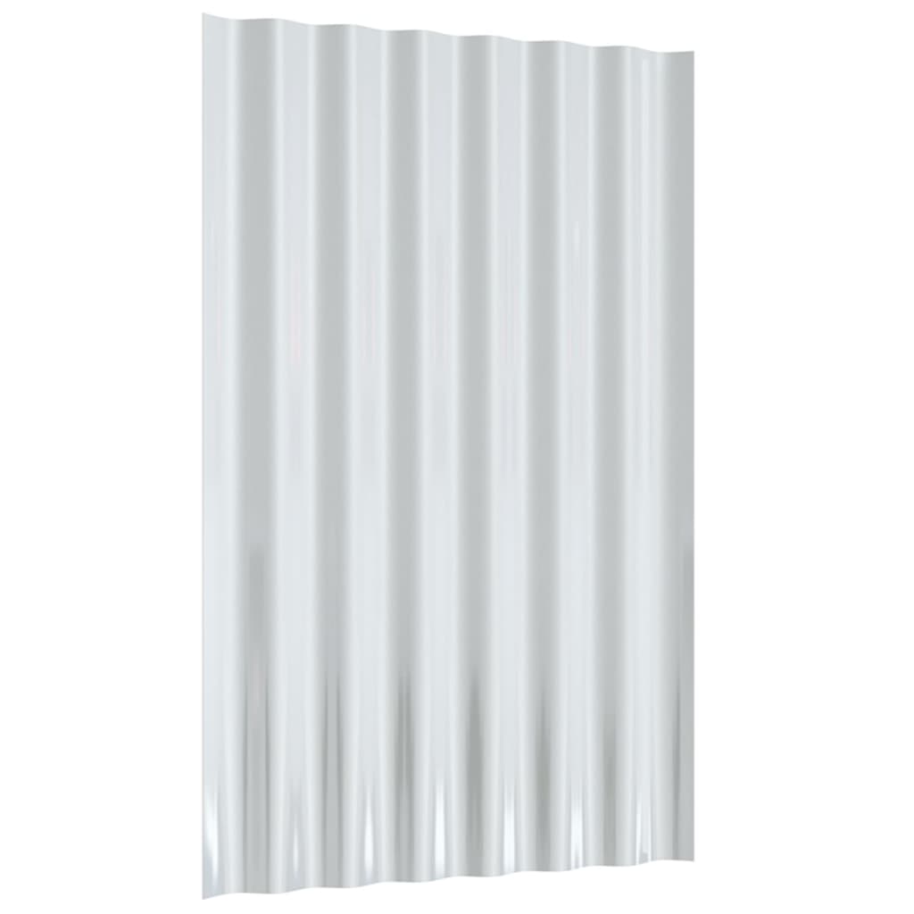 Dachpaneele 12 Stk. Verzinkter Stahl Silber 60x36 cm