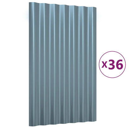 Dachpaneele 36 Stk. Verzinkter Stahl Grau 60x36 cm