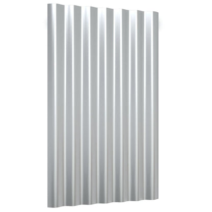 Dachpaneele 36 Stk. Verzinkter Stahl Silber 60x36 cm