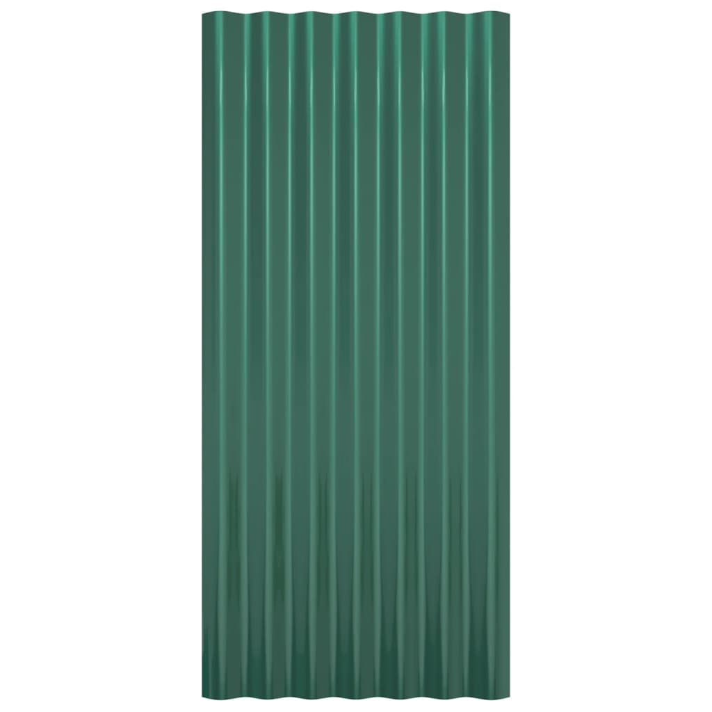 Dachpaneele 12 Stk. Verzinkter Stahl Grün 80x36 cm