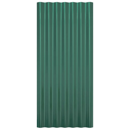 Dachpaneele 12 Stk. Verzinkter Stahl Grün 80x36 cm