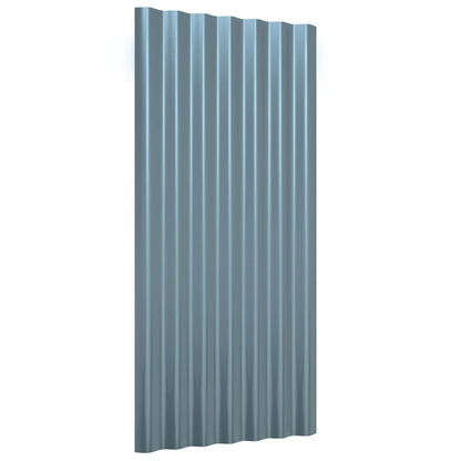 Dachpaneele 12 Stk. Verzinkter Stahl Grau 80x36 cm