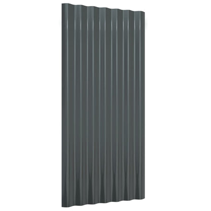Dachpaneele 12 Stk Verzinkter Stahl Anthrazit 80x36 cm