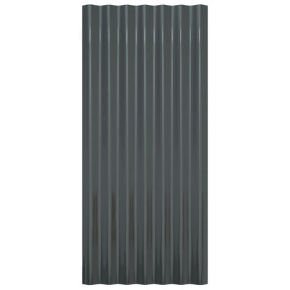 Dachpaneele 12 Stk Verzinkter Stahl Anthrazit 80x36 cm